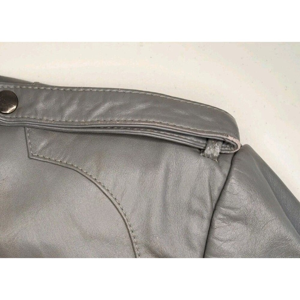 Vintage Members Only Men’s Leather Jacket Size 40 Gray - Picture 4 of 15